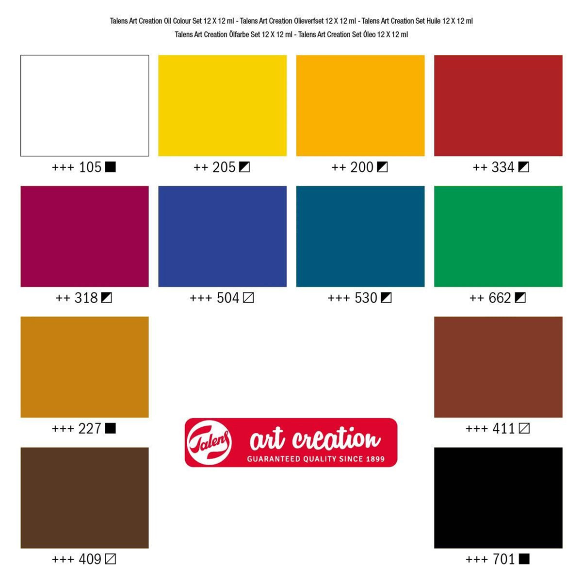 TALENS ART CREATION OIL COLOUR SET X12 (12 ML)